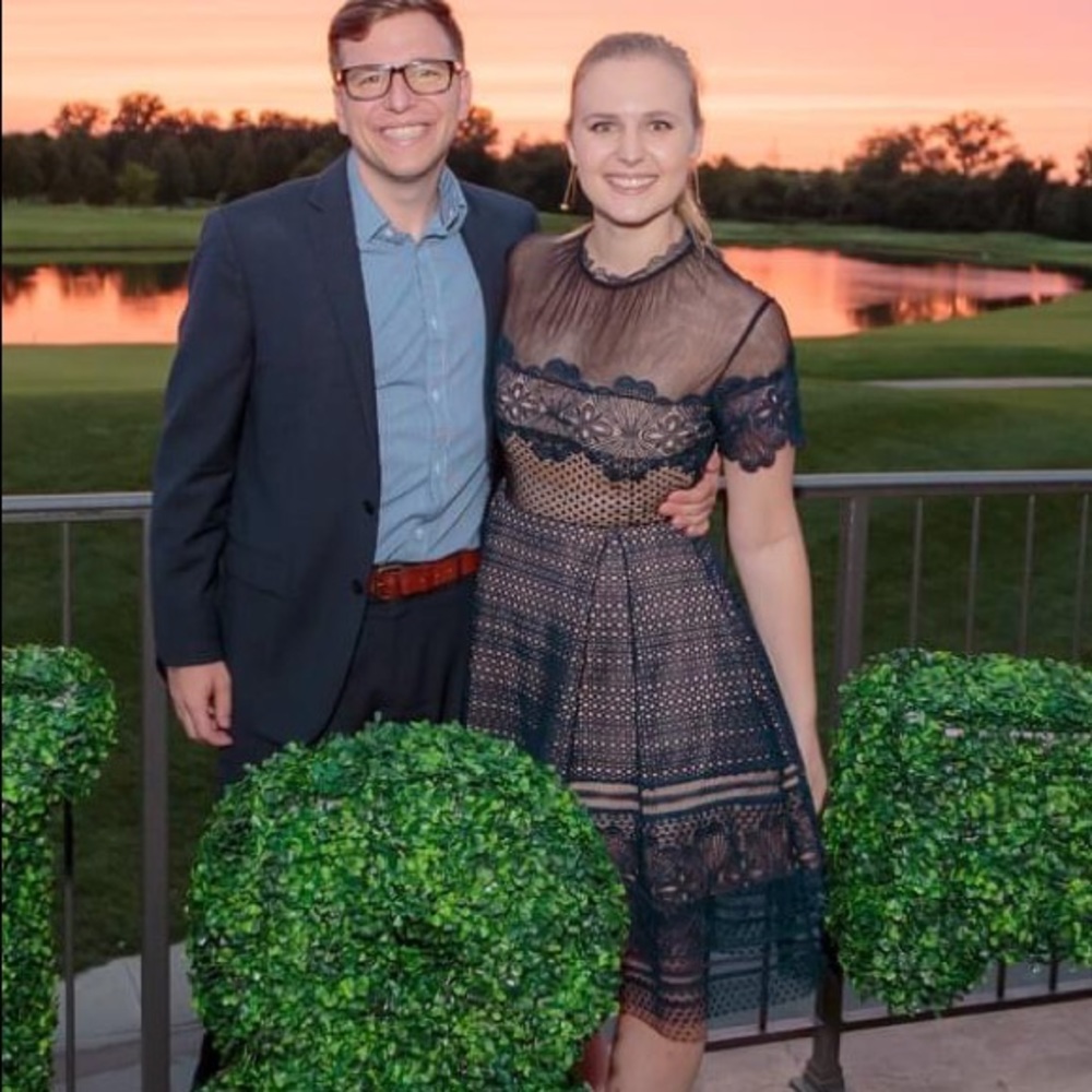 Navy Embroidered Felicia Dress Size 10